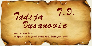 Tadija Dušanović vizit kartica